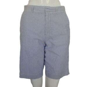 J.CREW Factory Seersucker Shorts, 30, Blue/White, Textured Stripes,  Bermuda